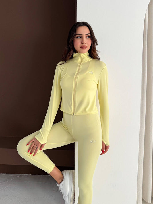 Set Sport Alo – Slim Fit – Galben Pastel
