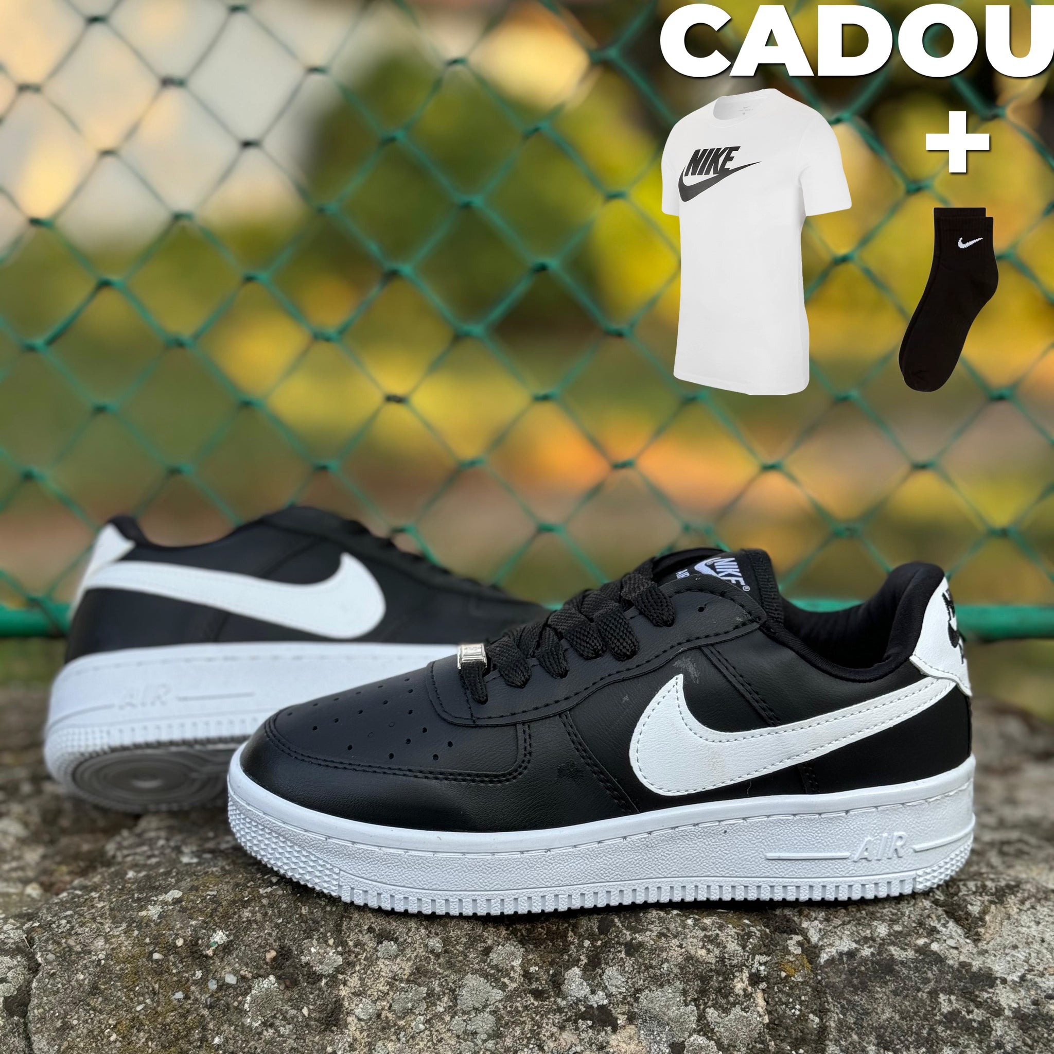 AF1 Low Negru-Alb