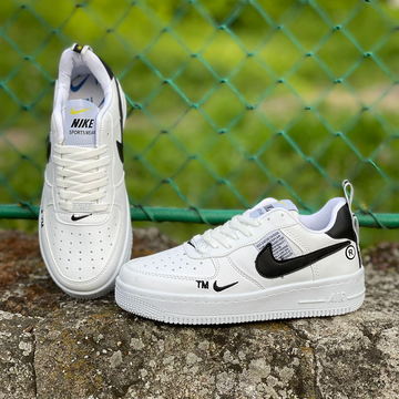 AF1 TM Low Alb-Negru